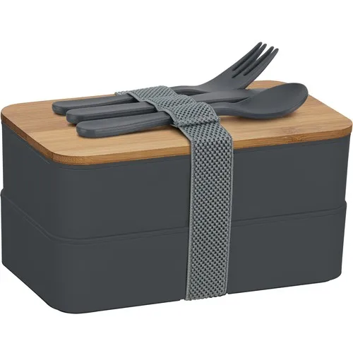 Boîte Repas Écologique Bambou Double Compartiment Personnalisable