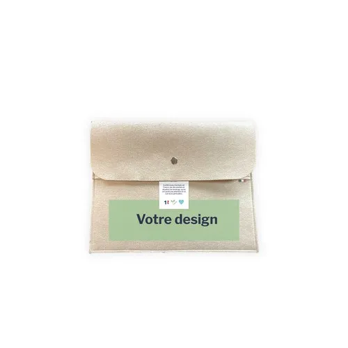 Pochette tablette 10" en feutrine végétale personnalisable