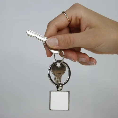 Porte-clés Métallique Carré - France