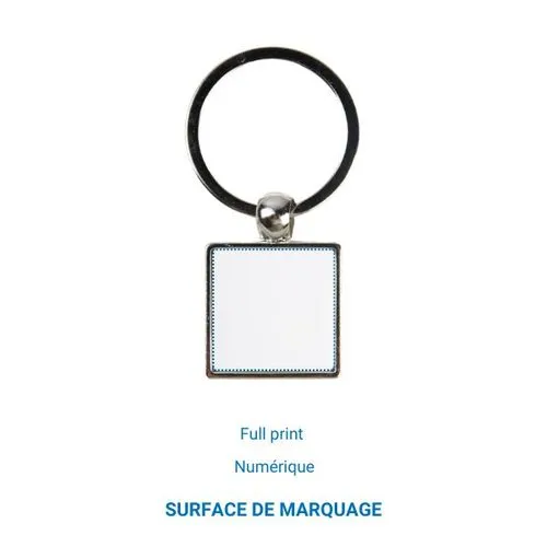Porte-clés Métallique Carré - France
