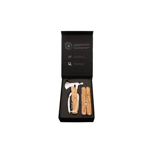 Set d'Outils Multifonctions en Bois d'Olivier Personnalisable