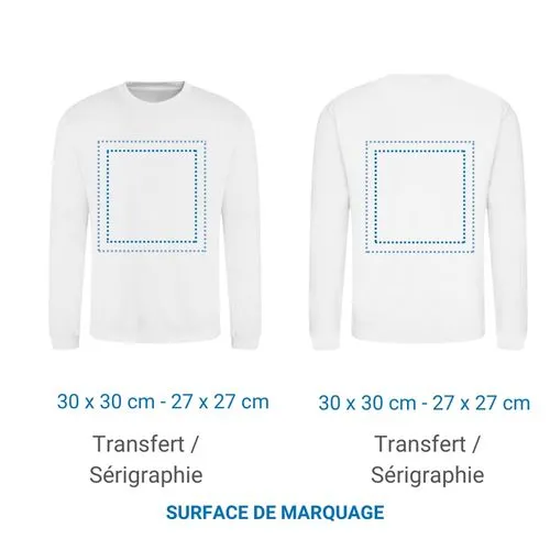 Sweat col rond AWDIS - Blanc 3XL