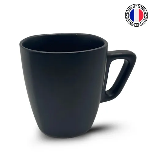 Mug Carré Noir Mat Personnalisable - Design Premium 180ml