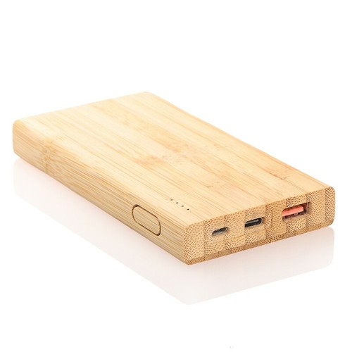 Batterie Externe Bambou 8000 mAh - Charge Rapide Double USB