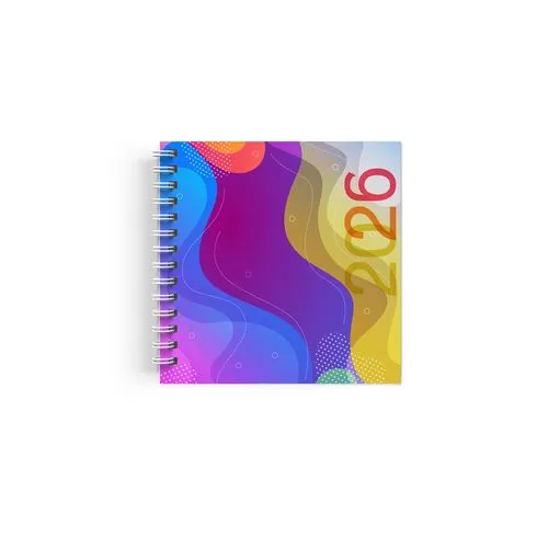 AGENDA SPIRALE MINI 2026 - 90x165mm COUV 400g QUADRI R/V - PELLI MAT 1ERE+4EME - ATLAS + SEMAINIER STANDARD 128 PAGES 80g - SPIRALE BLANCHE + PERFO DES ANGLES