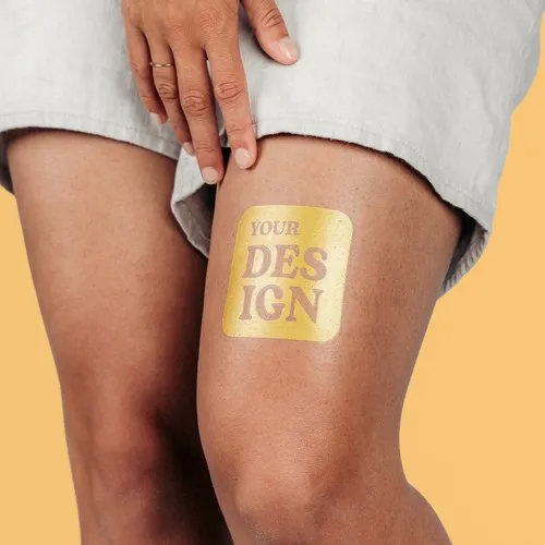 Tatouage Éphémère Métallique Personnalisé 100x100mm