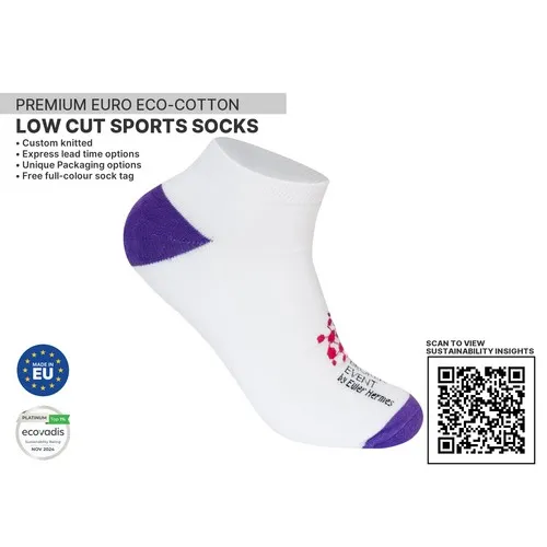 Chaussettes de Sport Basses Jacquard Personnalisées - Doublure Éponge