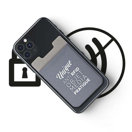 Porte-carte anti-RFID personnalisable avec adhésif repositionnable