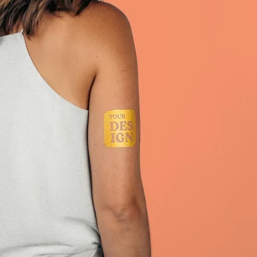 Tatouage Éphémère Métallique Personnalisé 75x75mm