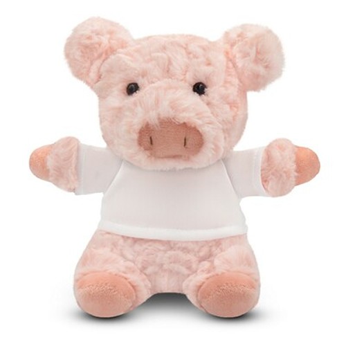 Cochon en Peluche Personnalisable avec T-shirt Sérigraphié