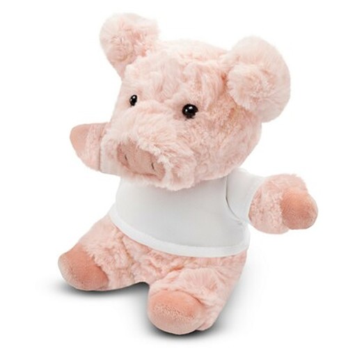 Cochon en Peluche Personnalisable avec T-shirt Sérigraphié