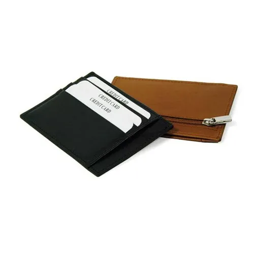 Porte-Cartes Double Cuir avec Fermeture Zippée - Personnalisable