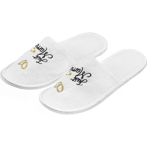 Chaussons d'hôtel personnalisables à bout ouvert - Modèle Waffle