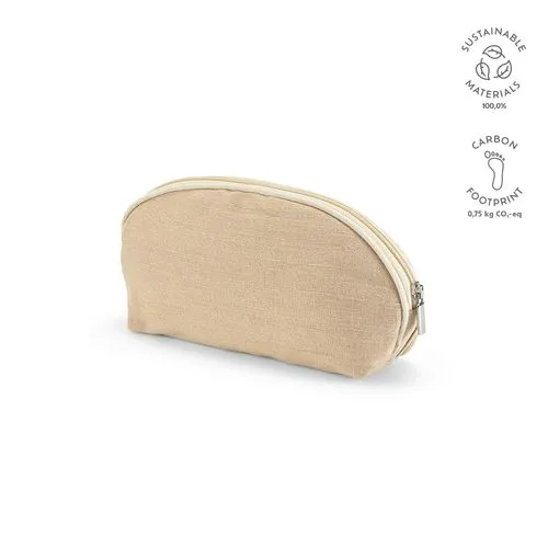 Trousse de toilette Dehli 1,5L en jute 260g, avec fermeture Zip