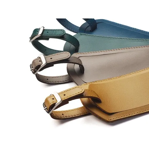 Étiquette de Bagage en Cuir Italien Personnalisable par Sérigraphie