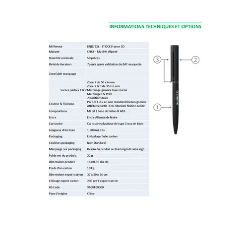 Stylo twistball Sari BLANC