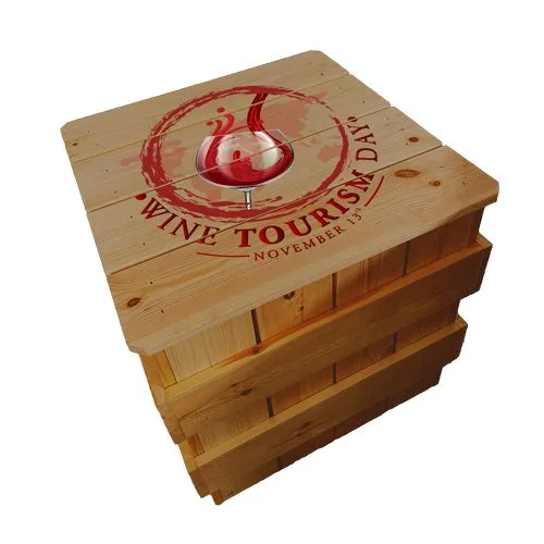 Coffre en Bois Publicitaire Personnalisable - Support de Communication