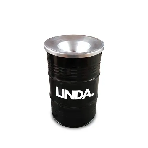 Poubelle Baril 60L Noir Personnalisable - Couvercle Ignifugé