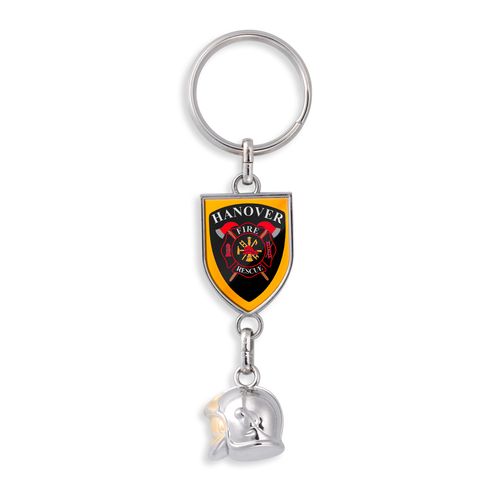 Porte-Clés Casque de Pompier 3D Personnalisable en Zamac
