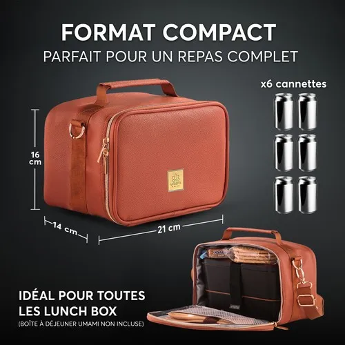 Sac Isotherme Cuir Vegan Personnalisable - Lunch Bag Premium