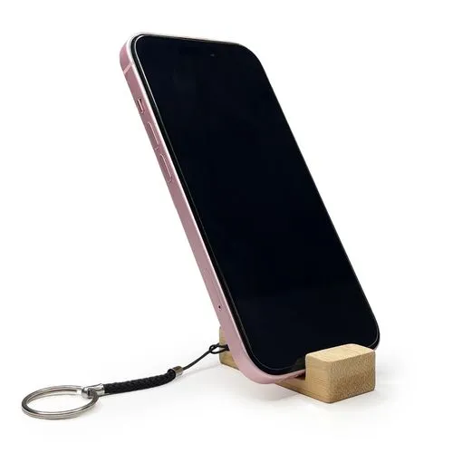 Porte-Clés Support Téléphone en Bambou Personnalisable