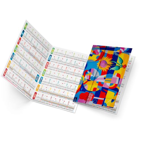 Calendrier de poche 2026 personnalisé - Design Pop'Art 2 volets