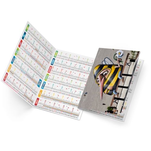 Calendrier de poche 2026 personnalisé - Design Pop'Art 2 volets