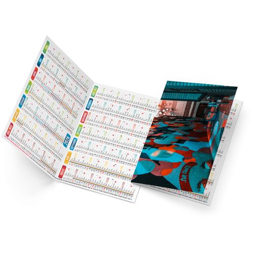 Calendrier de poche 2026 personnalisé - Design Pop'Art 2 volets