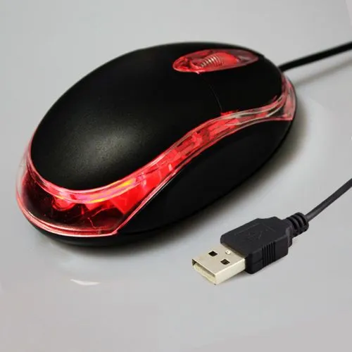 Mini souris optique filaire lumineuse personnalisable