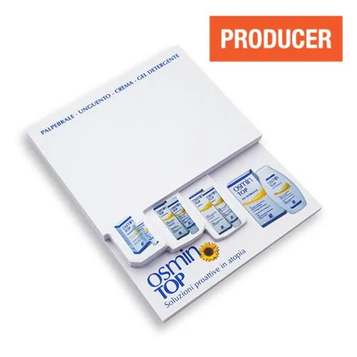 Bloc-notes adhésif personnalisé 4 formes - 80 feuilles repositionnables