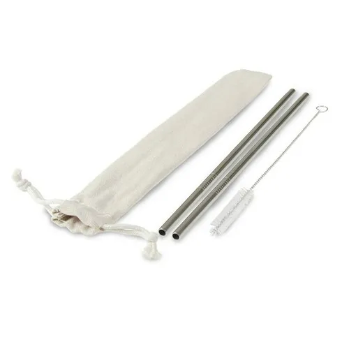 Ensemble de pailles réutilisables, 2 pièces avec brosse de nettoyage | Monim