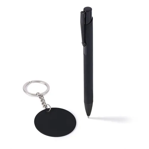Set d'Écriture Aluminium Écologique avec Porte-Clés Personnalisable