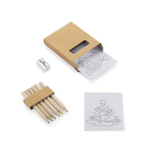 Set de Coloriage Personnalisable avec Crayons - Couverture Kraft