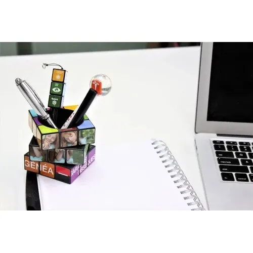 Pot à crayons rotatif personnalisable avec aimants - Plastique recyclé