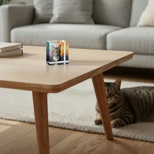 Presse-papiers Acrylique Transparent Personnalisable - Bloc Premium