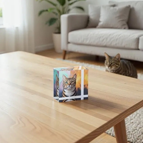 Presse-papiers Acrylique Transparent Personnalisable - Bloc Premium