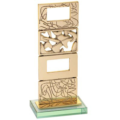 Trophée Bronze et Verre Prestige - Fabrication Française Personnalisable