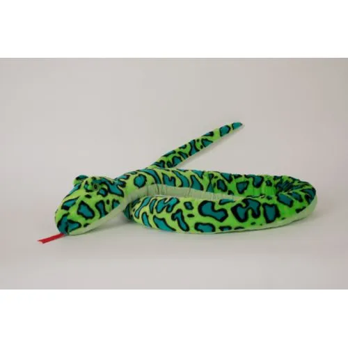 Serpent Peluche Géant 250 cm Personnalisable - Yeux Brodés Vert