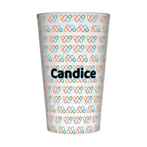 Gobelet réutilisable personnalisé 25cl turquoise - Quadrichromie (Fond Wobz)