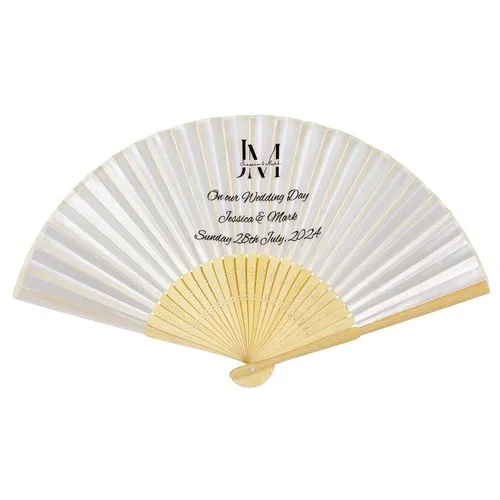 Eventail en BAMBOU avec 25 tiges. Impression en couleur sur toute la surface.