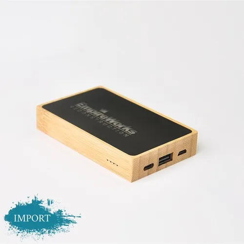 Powerbank Solaire 10000 mAh en Bambou Personnalisable