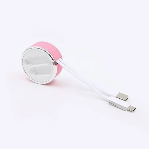 Cable data 3 en 1 rétractable + boite de rangement