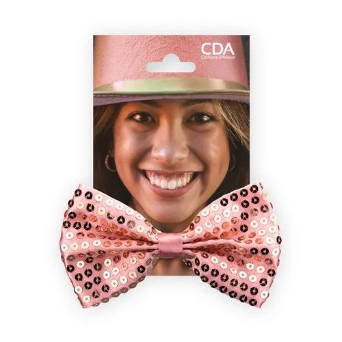 Nœud Papillon à Sequins Or Rose Personnalisable pour Événements