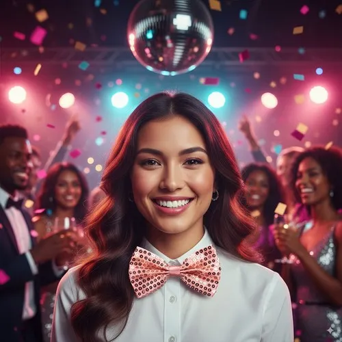 Nœud Papillon à Sequins Or Rose Personnalisable pour Événements