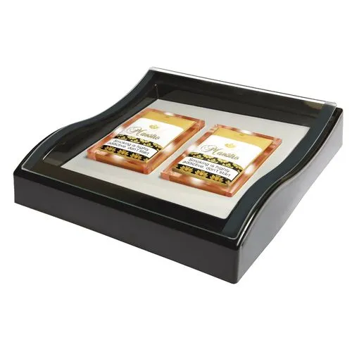 Ramasse-monnaie lumineux LED personnalisable avec présentoir intégré