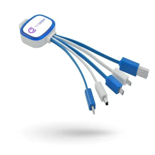 Chargeur multi-câbles ABS 2 en 1 personnalisé