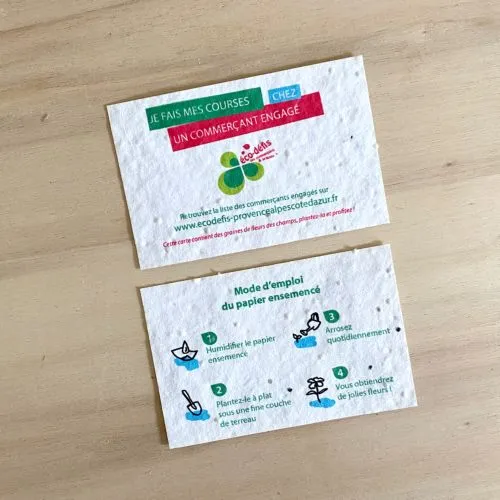 Cartes de visite ensemencées personnalisables - Recto 100g