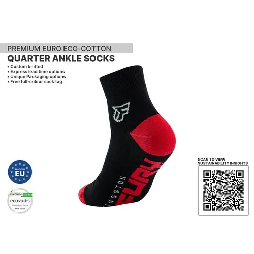 Chaussettes Jacquard Premium 1/4 Cheville Personnalisées