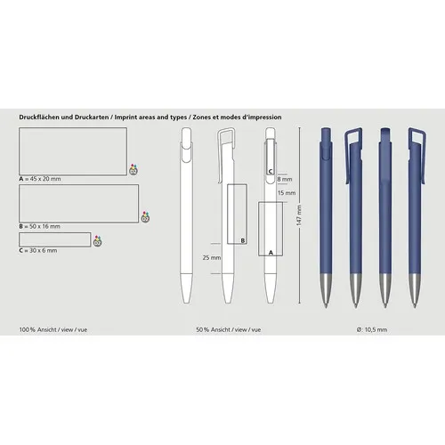 Stylo Bille Rétractable Softtouch - Personnalisable Sérigraphie