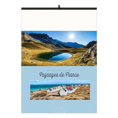 PAYSAGES DE FRANCE 2026 - 6 FEUILLETS - RELIURE BAGUETTE - MARQUAGE 1 COULEUR